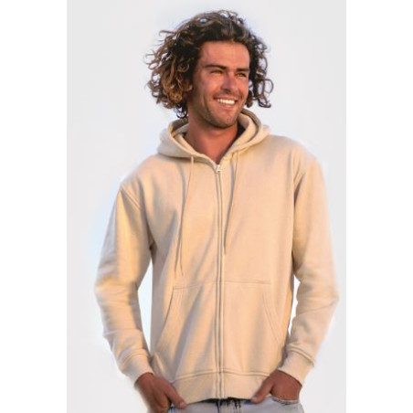 Felpa Unisex con Cappuccio e Zip in cotone organico.