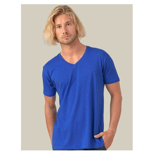 T-shirt da uomo basic con scollo a V, 100% cotone, JHK.