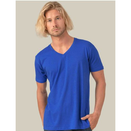 T-shirt da uomo basic con scollo a V, 100% cotone, JHK.